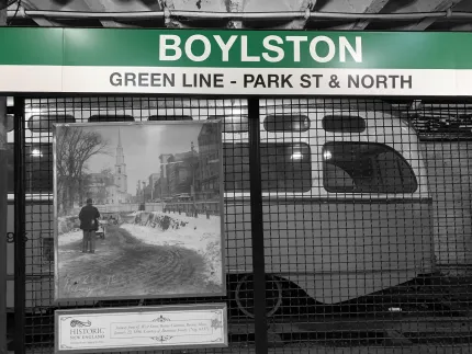 Picture of MBTA Green and Silver Line located in Boston, MA.
