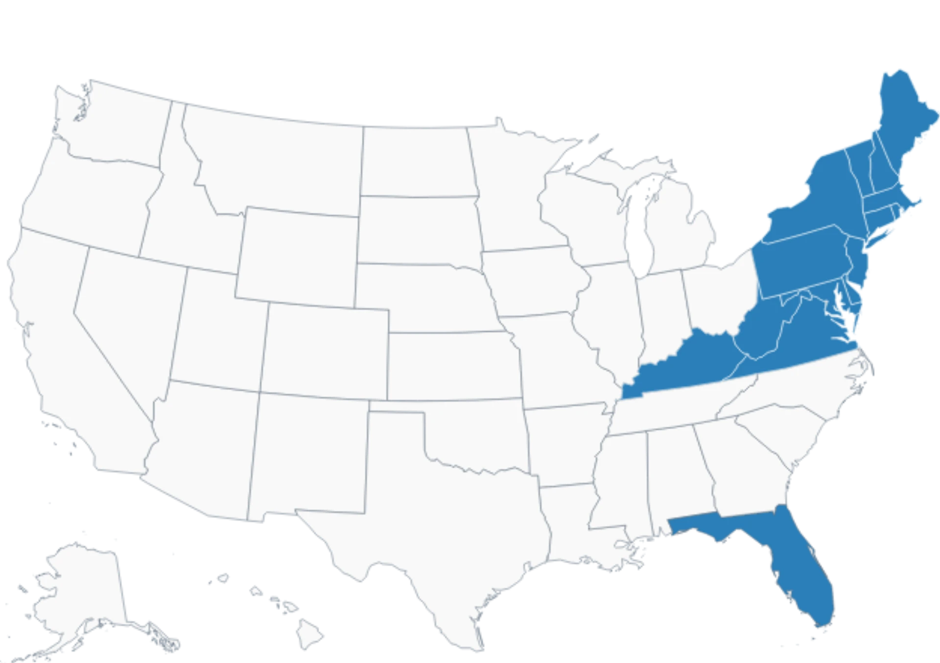 Map of states in which Studio S Architecture is registered.